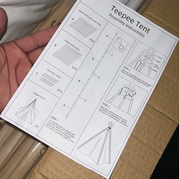 co Z play tent cotton white teepe - Picture 5 of 5